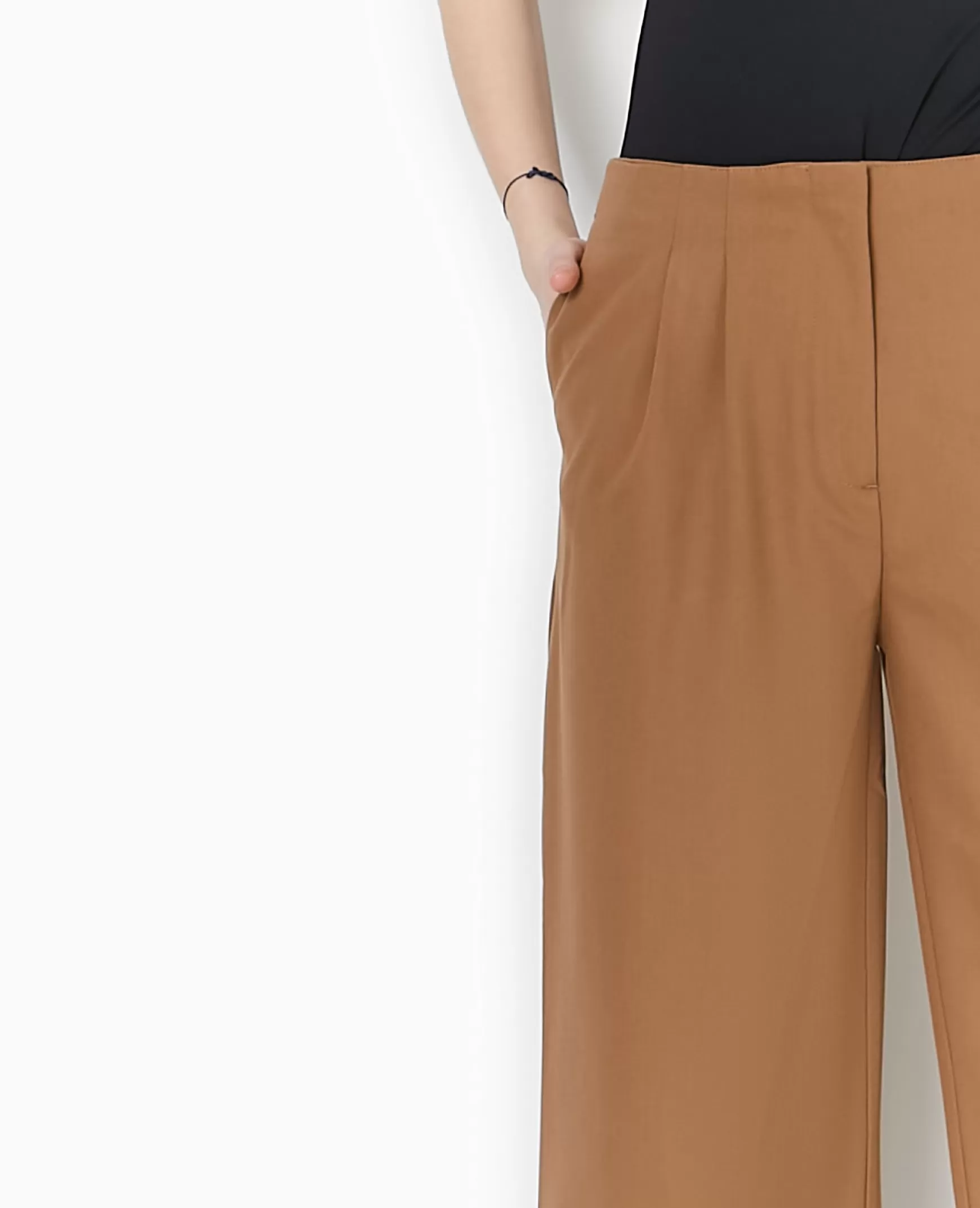 Pimkie Pantalon large avec pinces - Marron Flash Sale