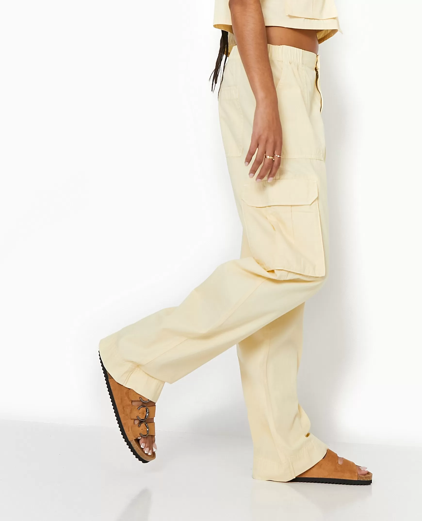 Pimkie Pantalon large cargo - Beige New