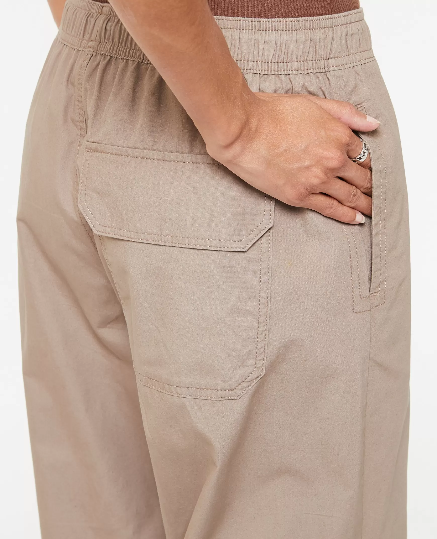 Pimkie Pantalon parachute ceinture lastique - Taupe Online