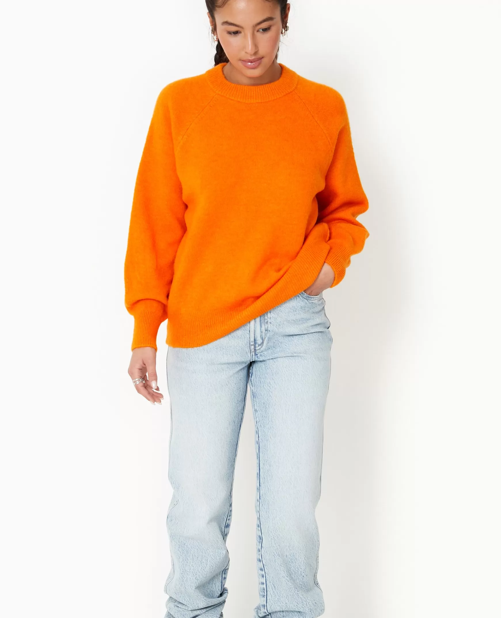 Pimkie Pull col rond avec laine - Orange Cheap