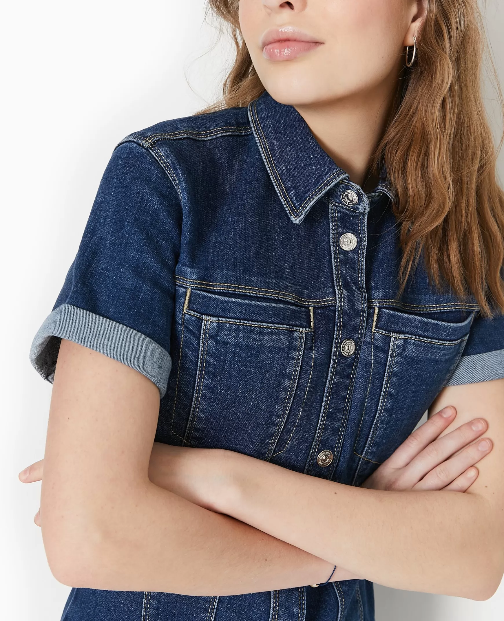 Pimkie Robe courte et moulante en jean - Bleu Flash Sale