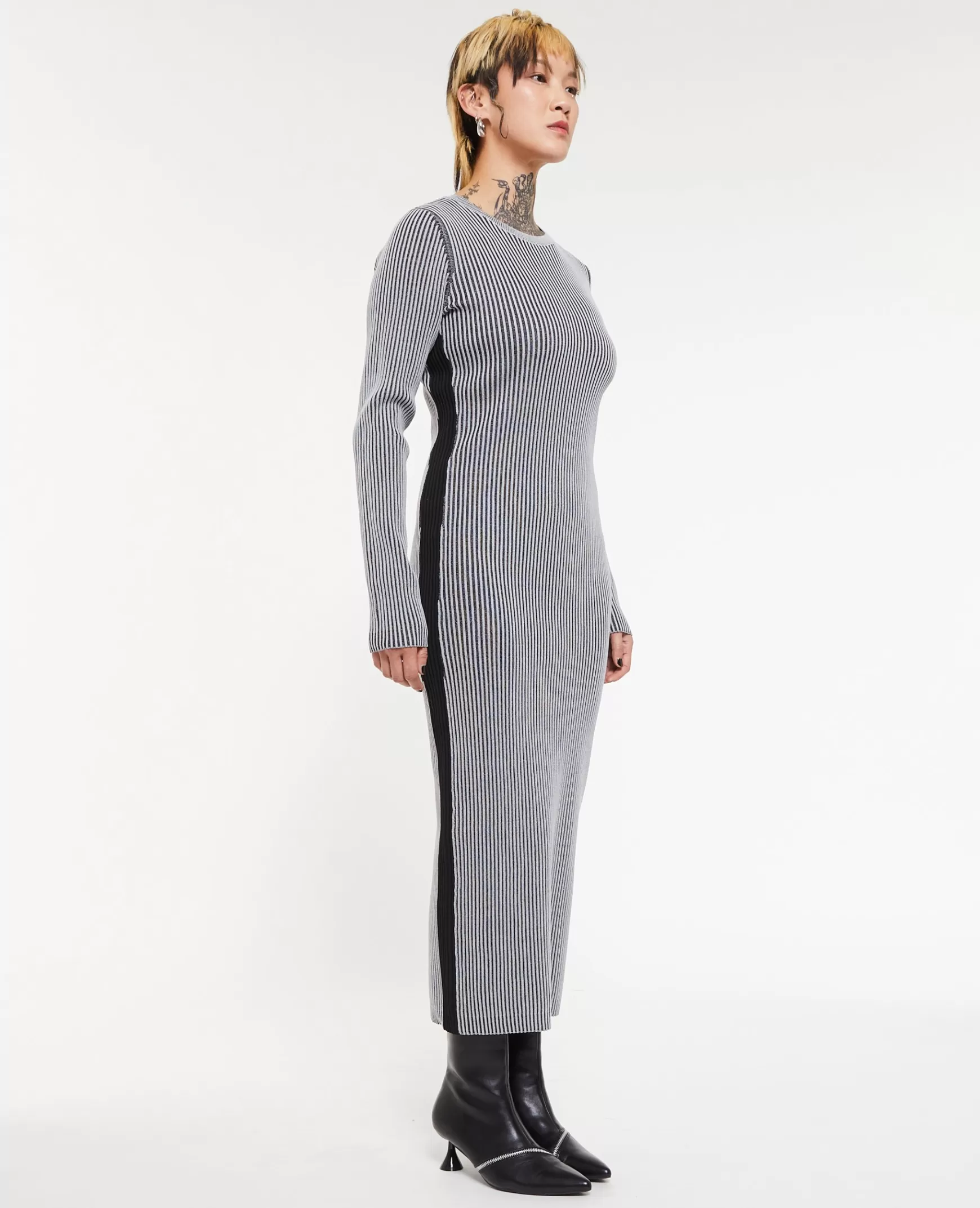 Pimkie Robe longue en maille avec effet vanis - Gris fonc Grisfonc Shop