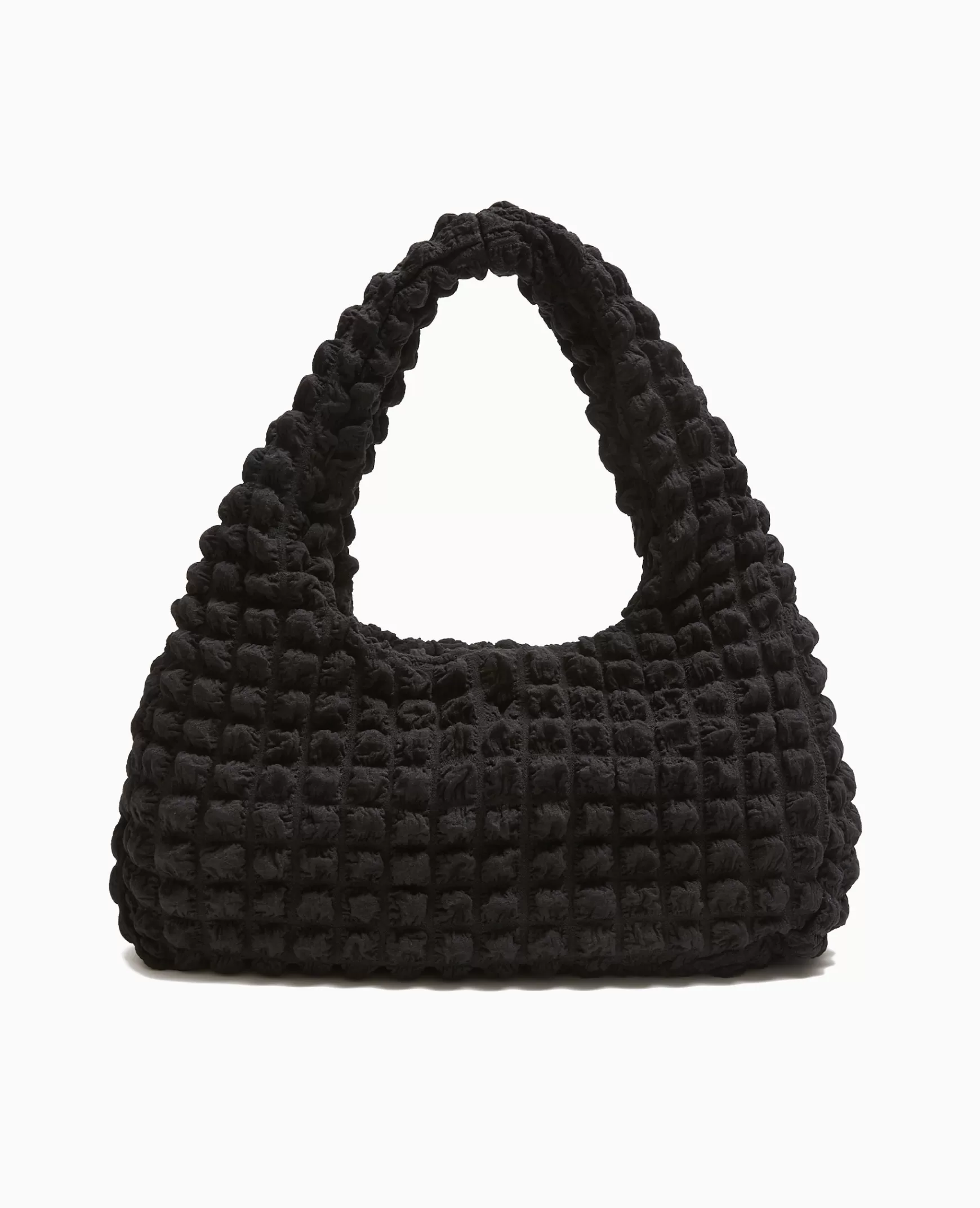 Pimkie Sac forme lune en tissu relif gaufr - Noir Sale