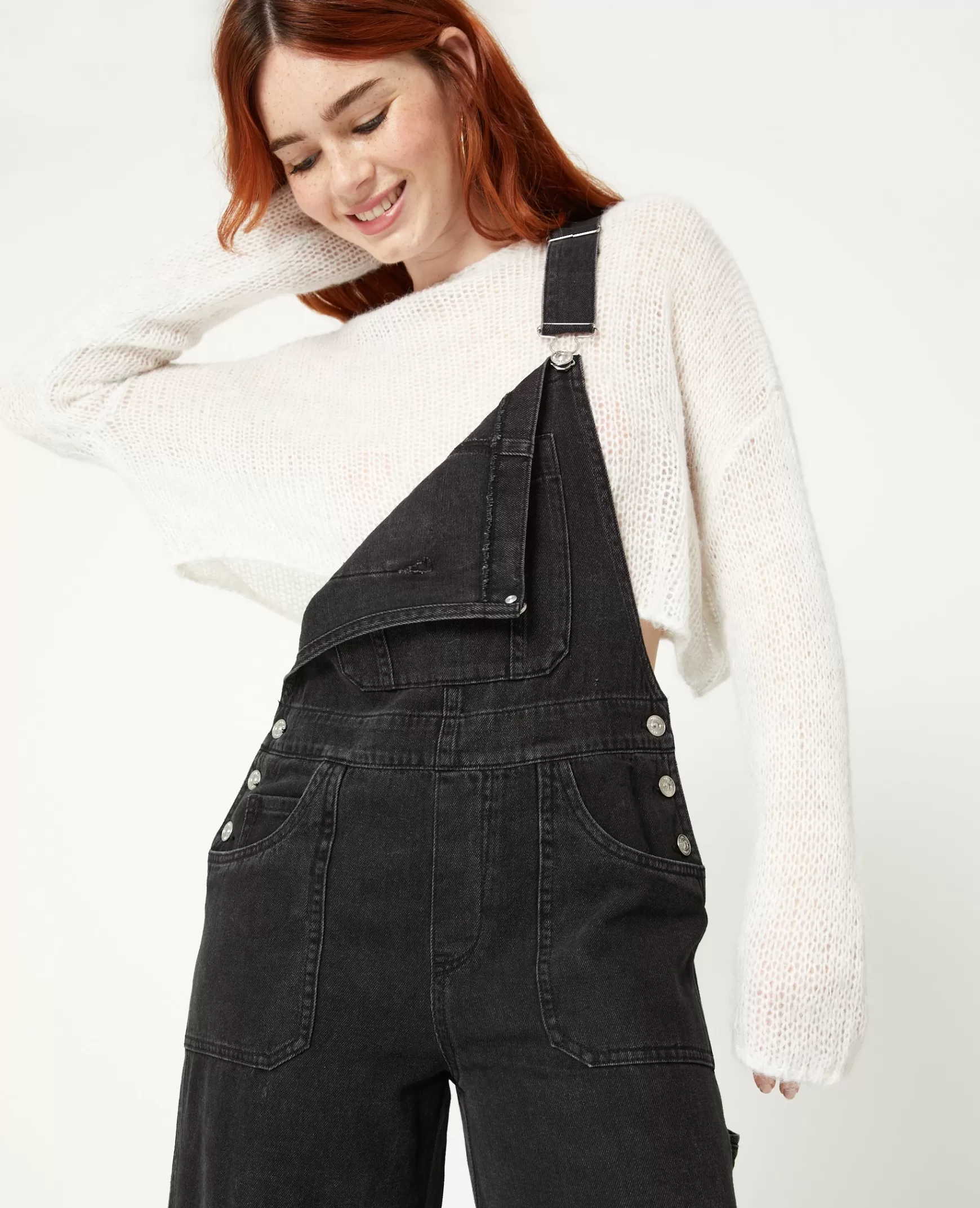 Pimkie Salopette en jean wide - Noir Online