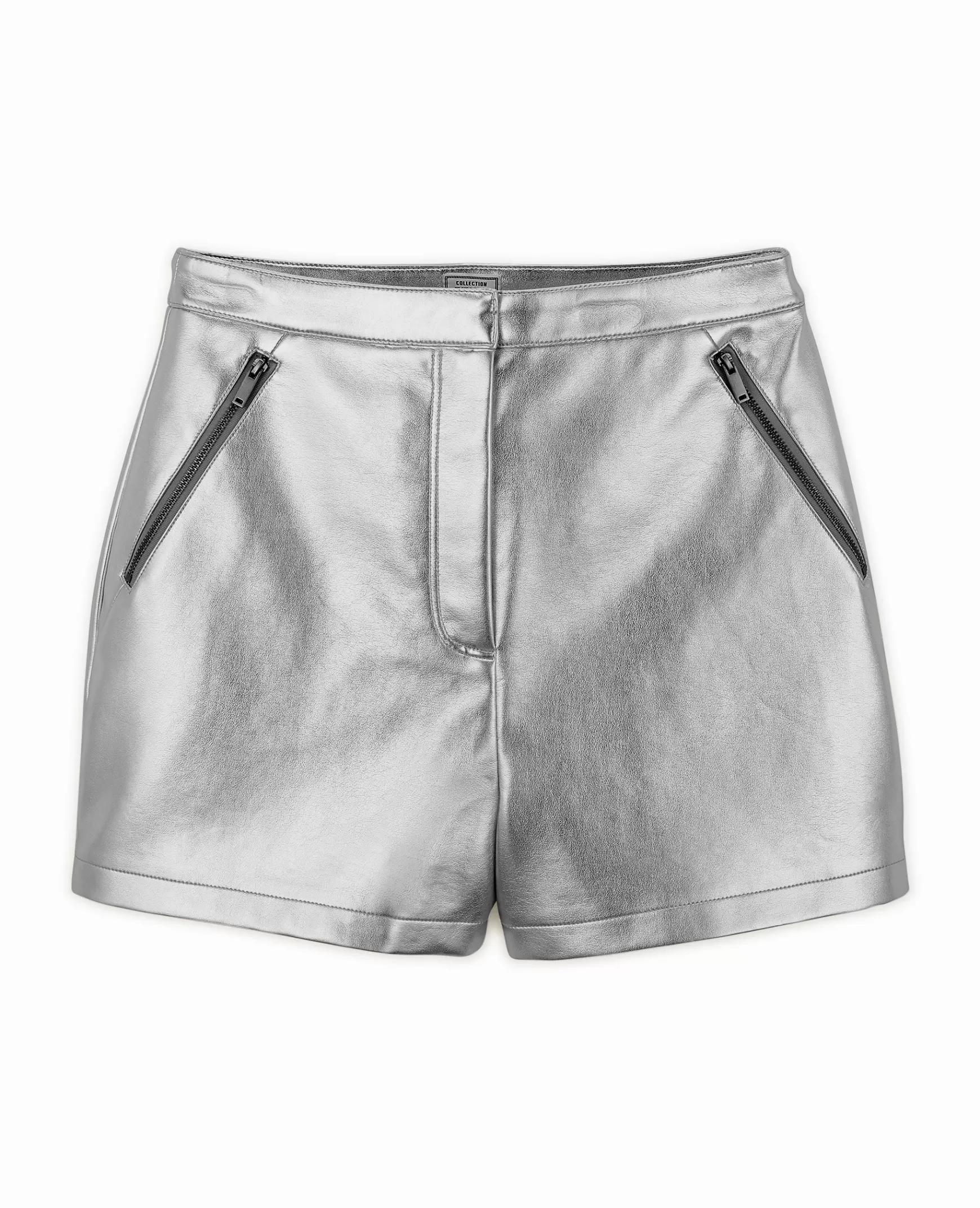 Pimkie Short taille haute en simili - Argent Online