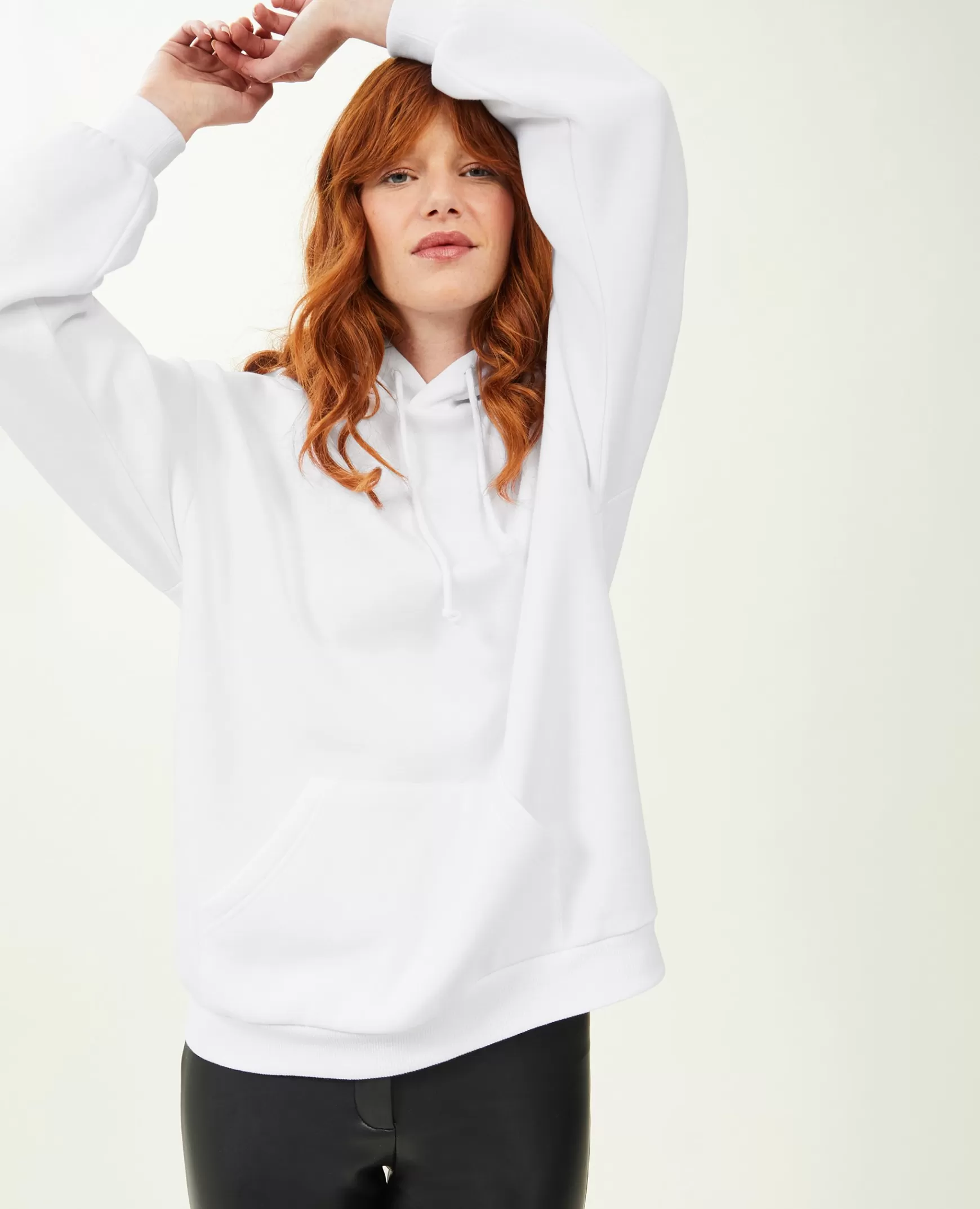 Pimkie Sweat capuche oversize - Blanc Fashion