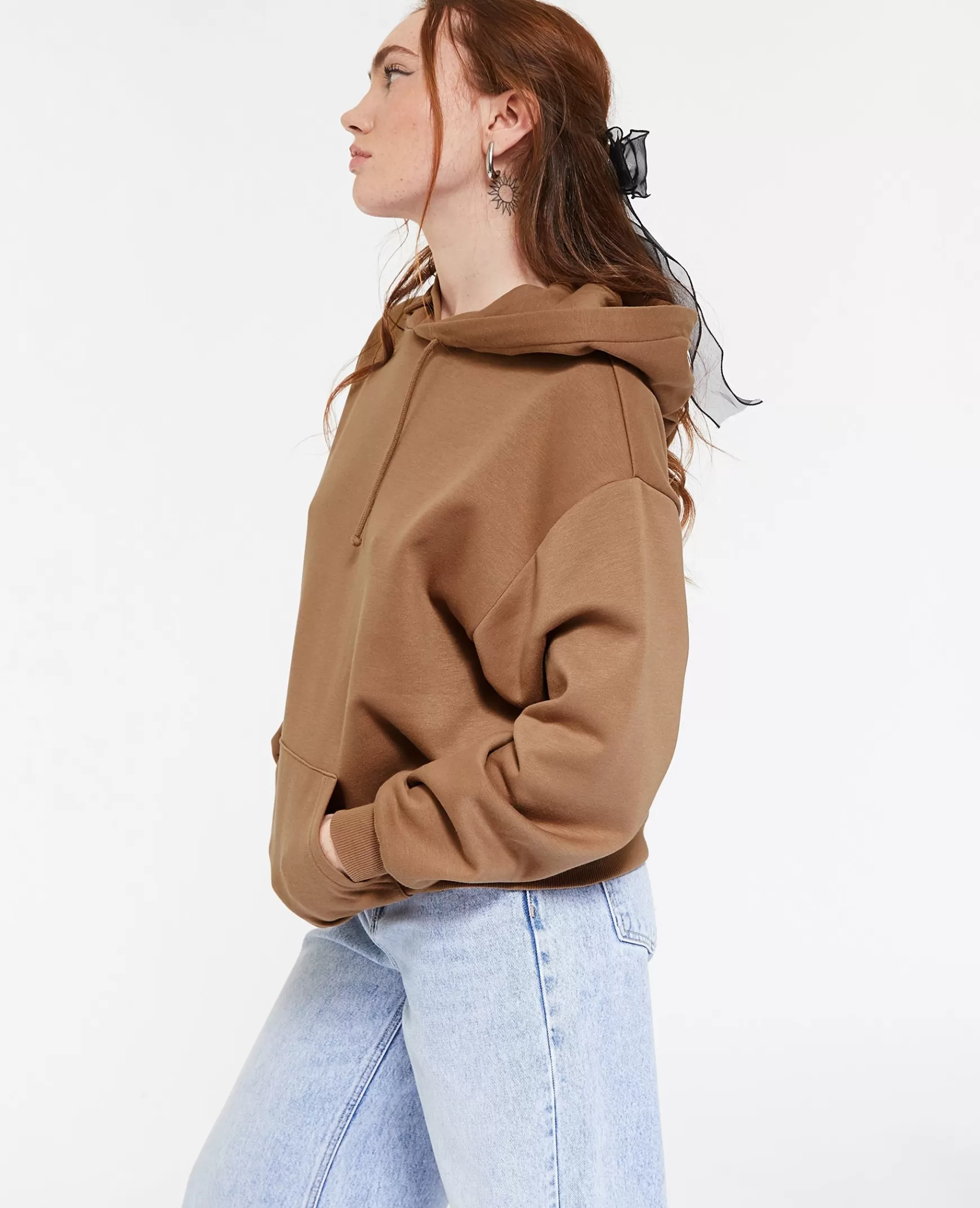 Pimkie Sweat capuche oversize - Taupe Clearance