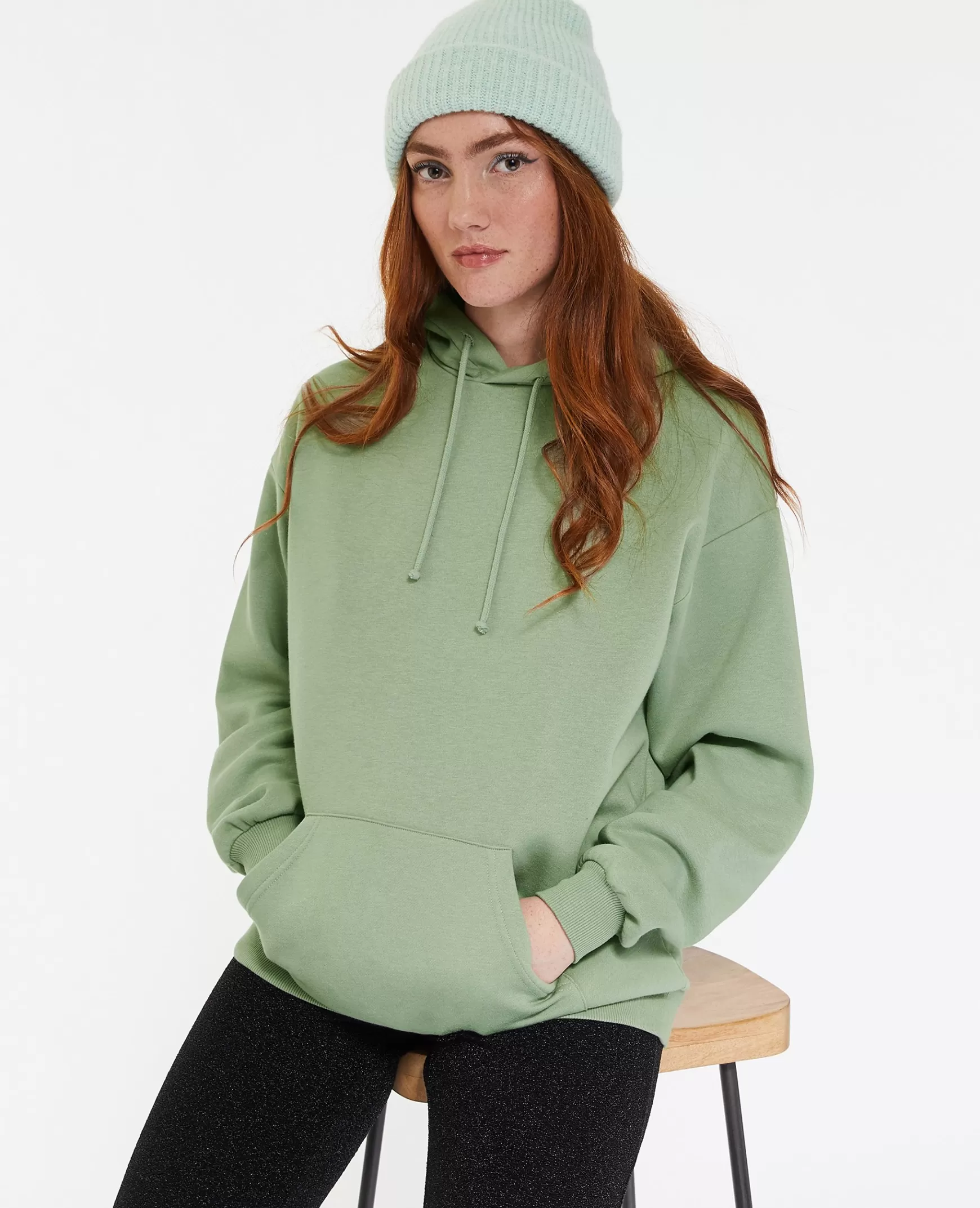 Pimkie Sweat capuche oversize - Vert Best Sale