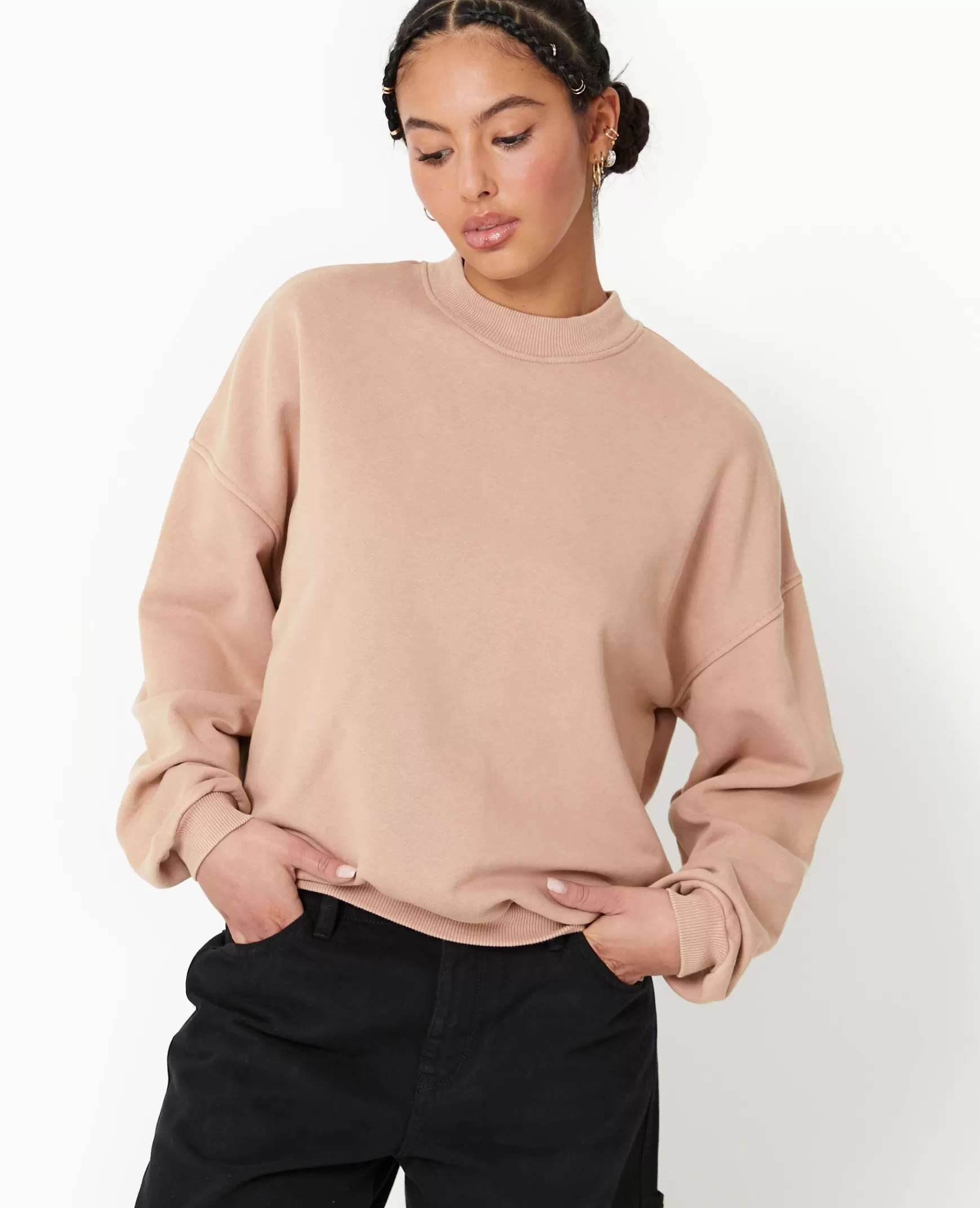 Pimkie Sweat col rond avec effet dlav - Taupe Best