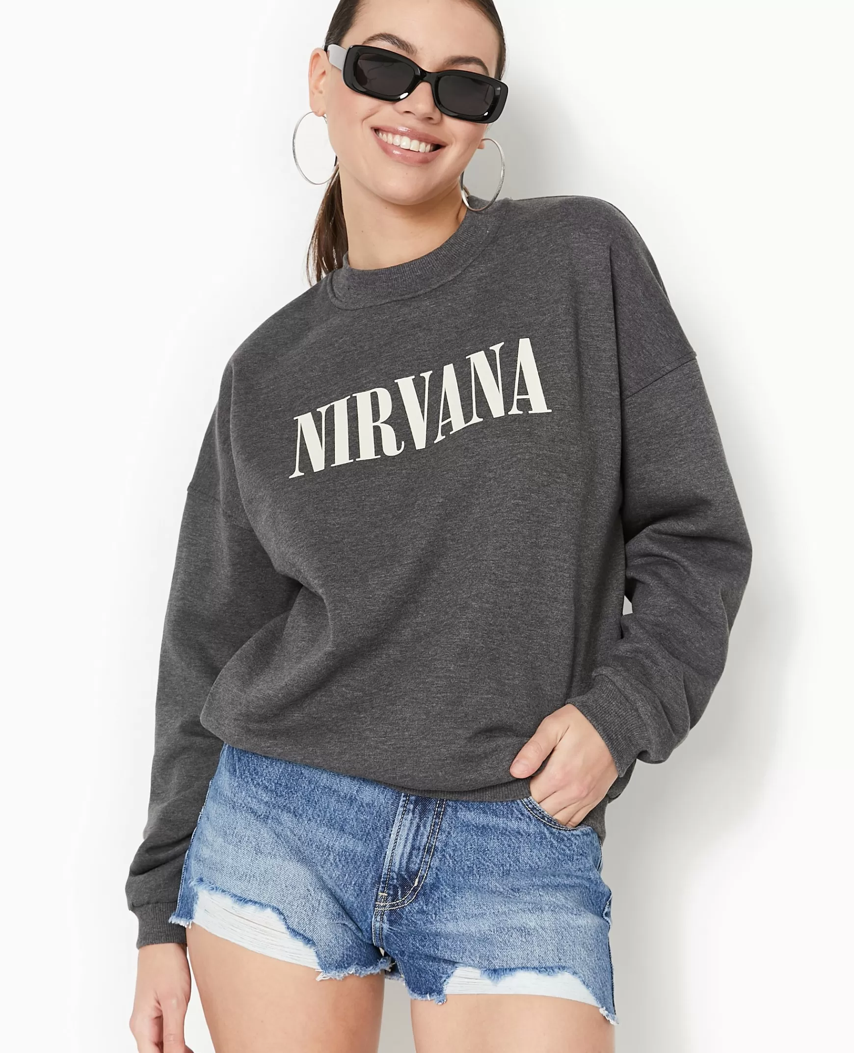 Pimkie Sweat col rond Nirvana - Gris fonc Grisfonc Hot