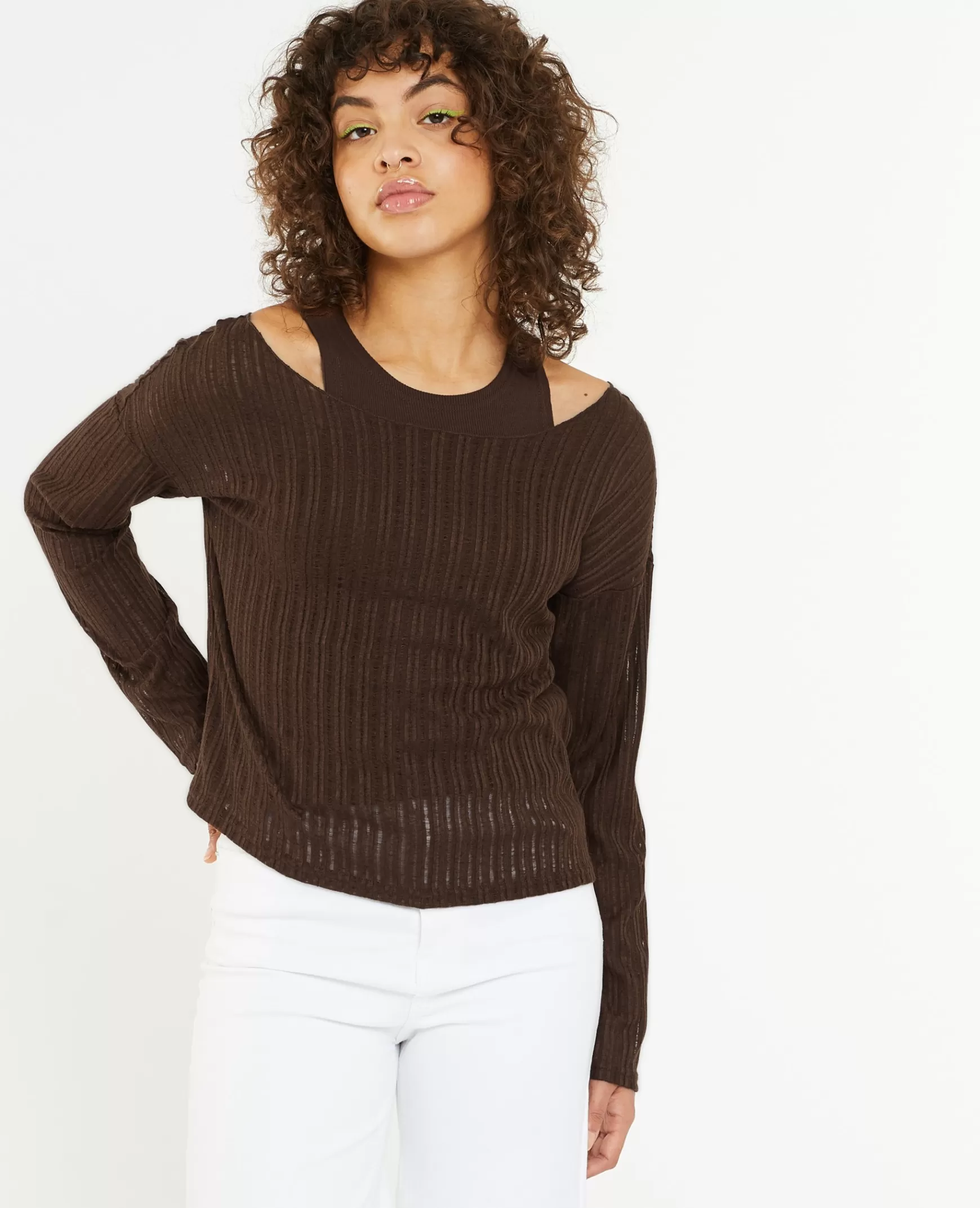 Pimkie Top 2 en 1 - Marron Sale