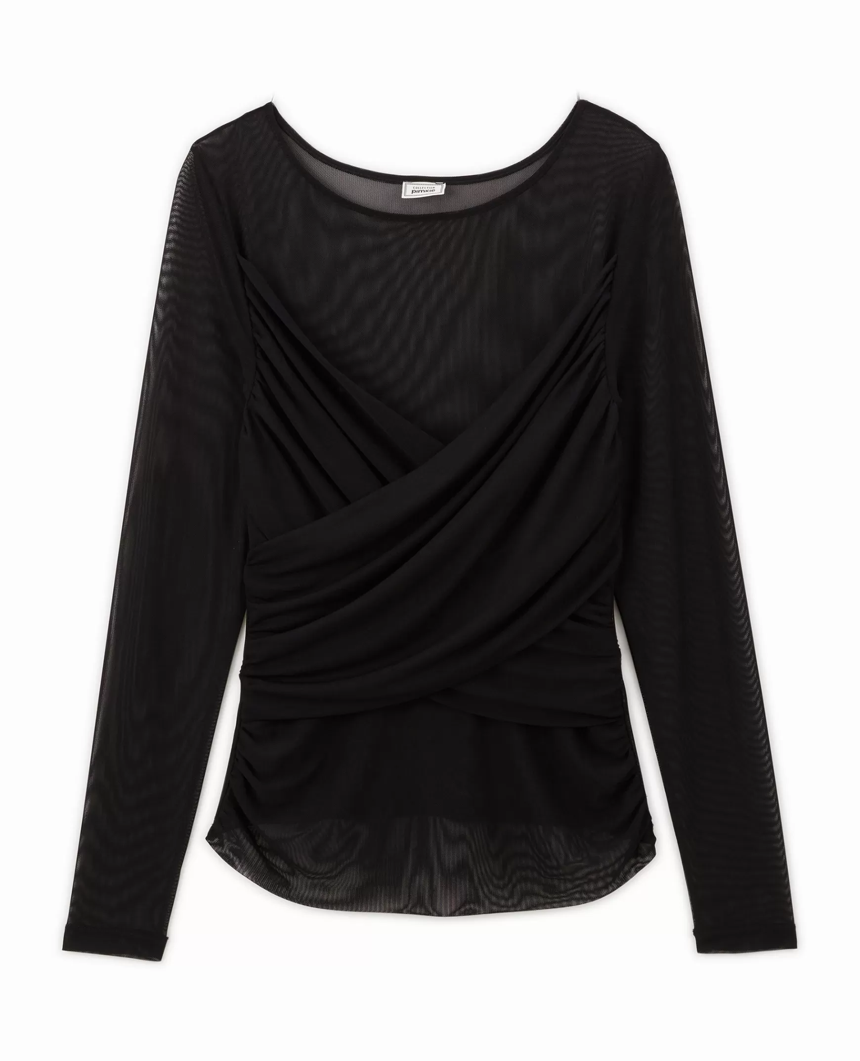 Pimkie Top en tulle avec drap crois - Noir Cheap