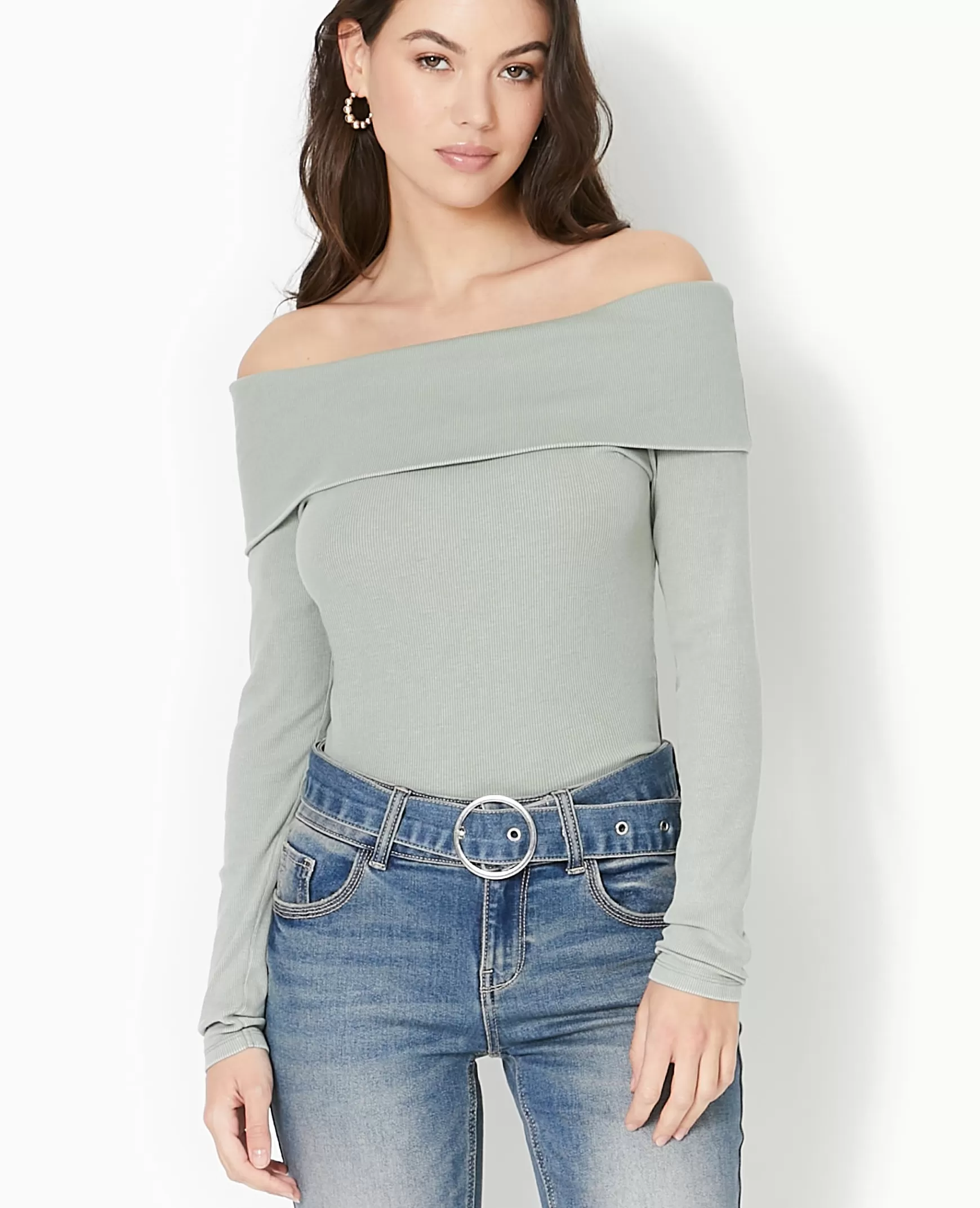 Pimkie Top manches longues encolure Bardot - Vert Sale