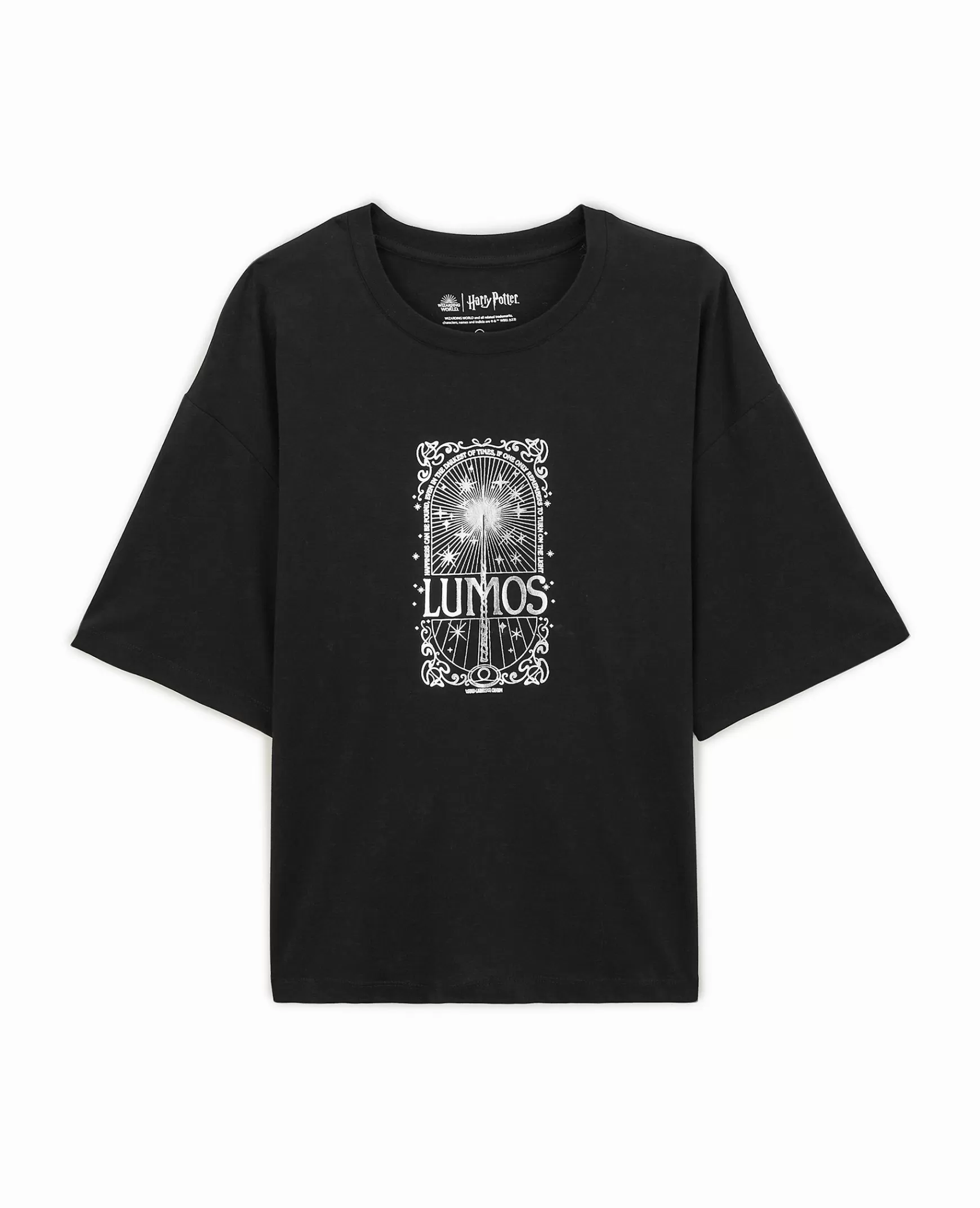 Pimkie T-shirt oversize Lumos Harry Potter - Noir Hot