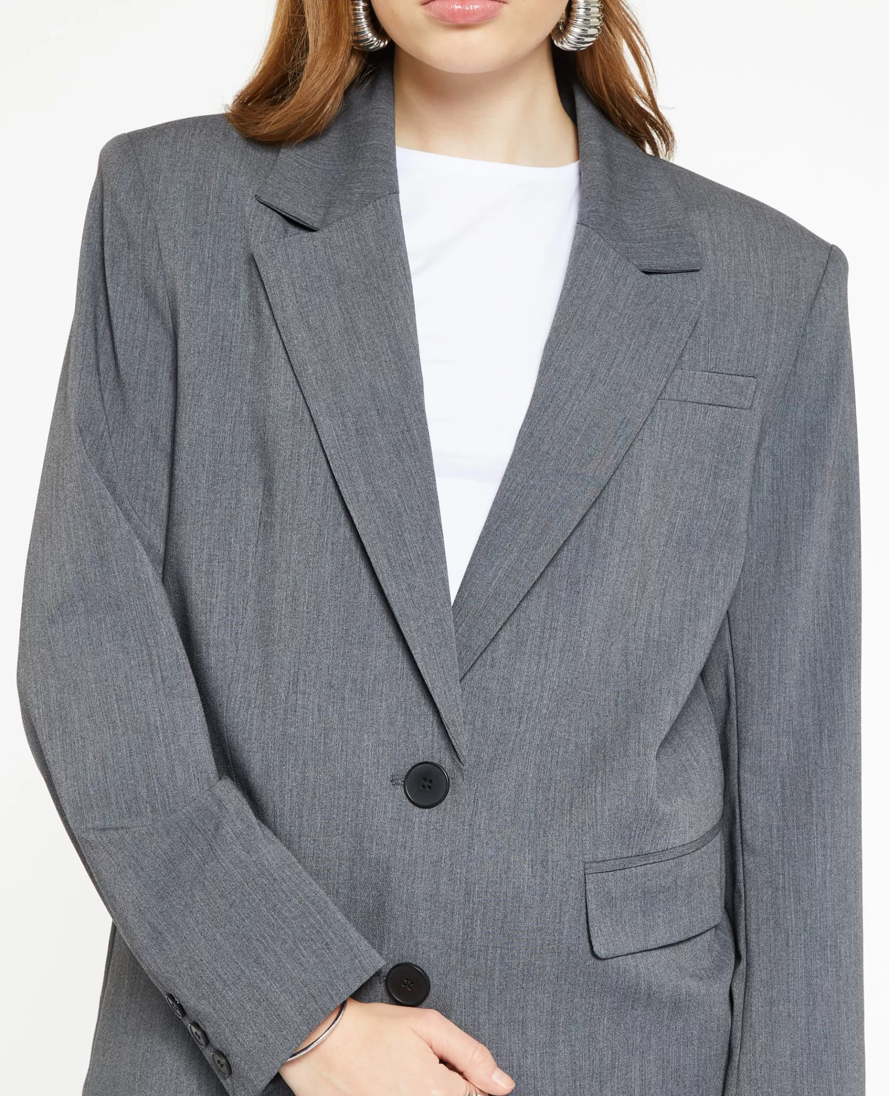 Pimkie Veste blazer oversize avec paulettes - Gris fonc Grisfonc Clearance