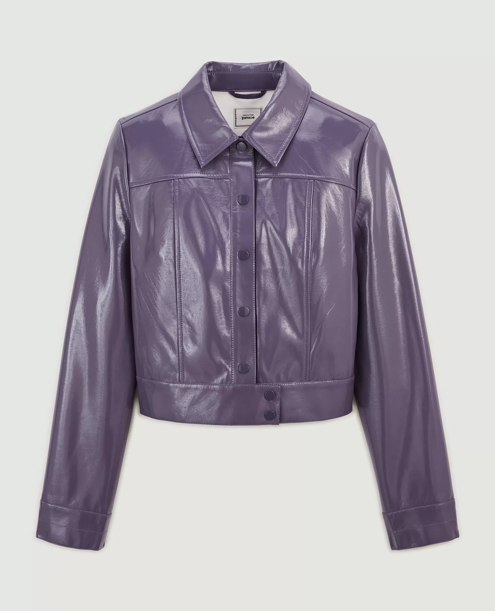 Pimkie Veste courte et droite en vinyle - Lilas Outlet