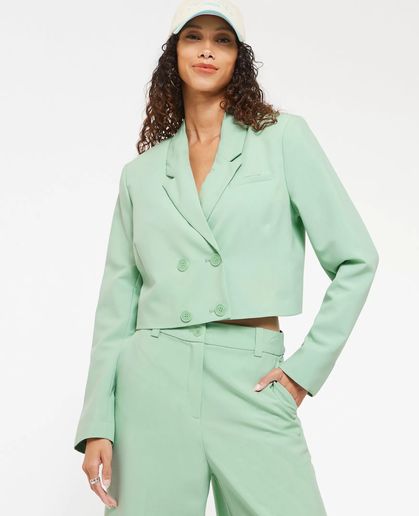 Pimkie Veste cropped double boutonnage - Vert olive Vertolive Cheap