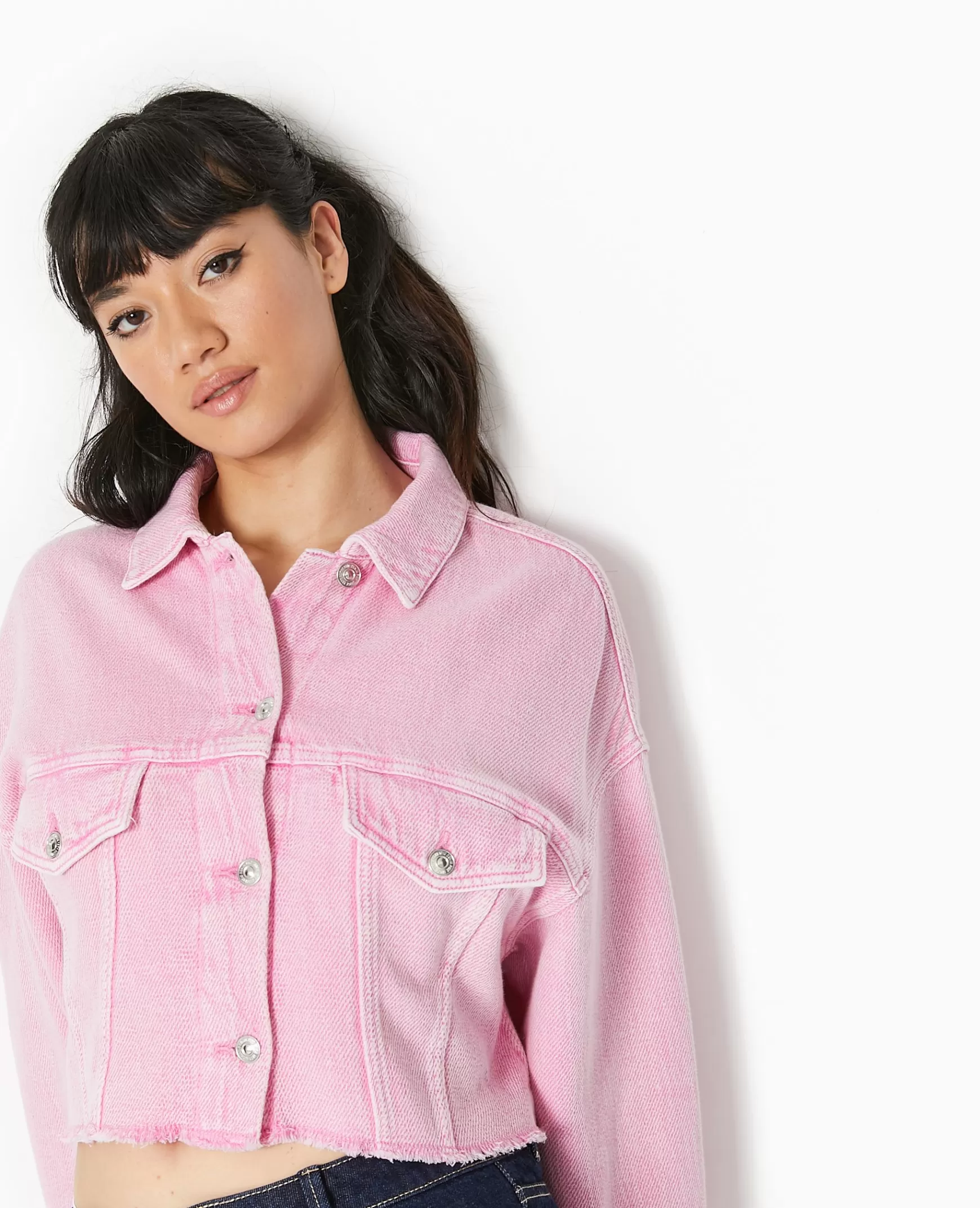 Pimkie Veste en jean coupe cropped - Rose Online