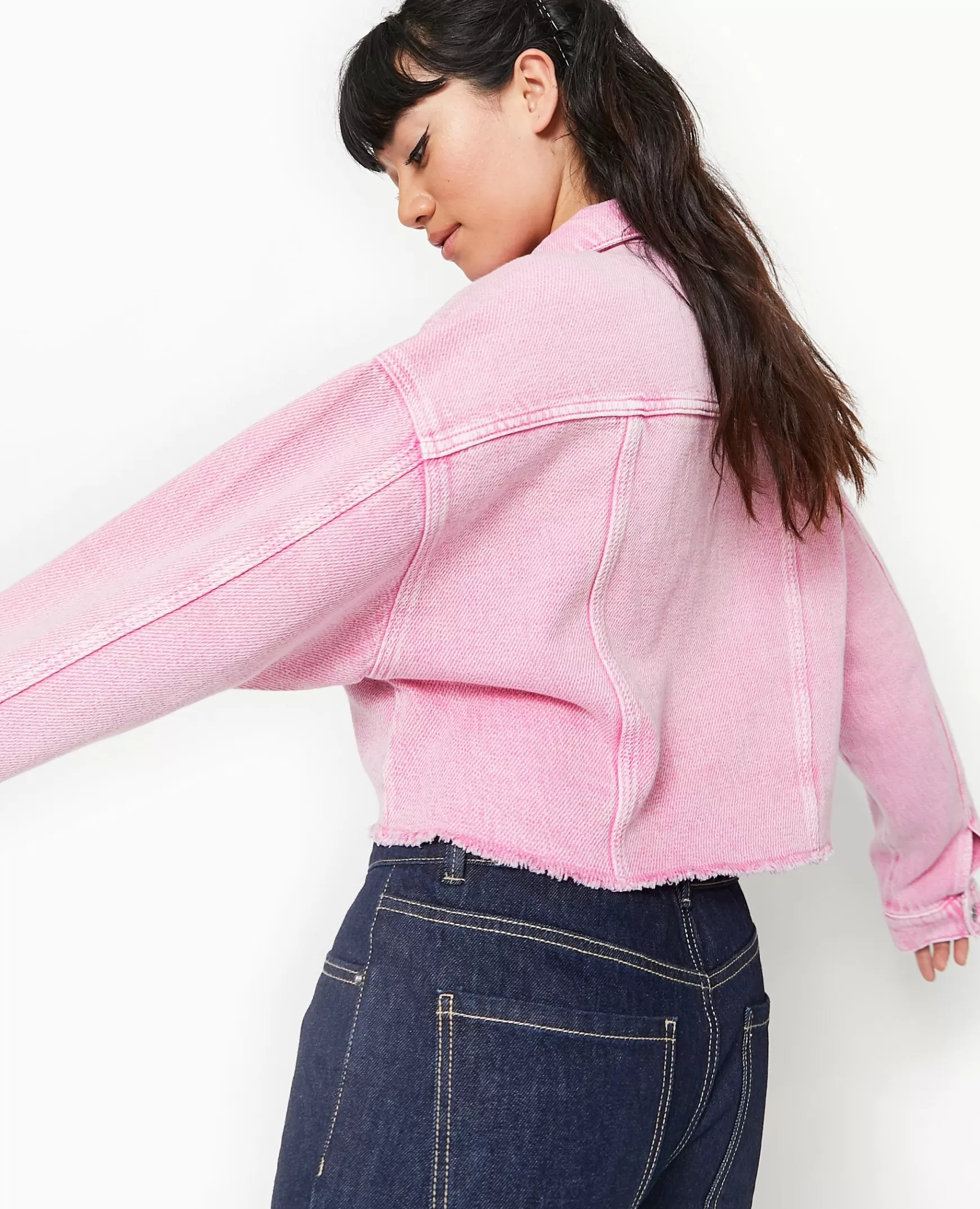 Pimkie Veste en jean coupe cropped - Rose Online