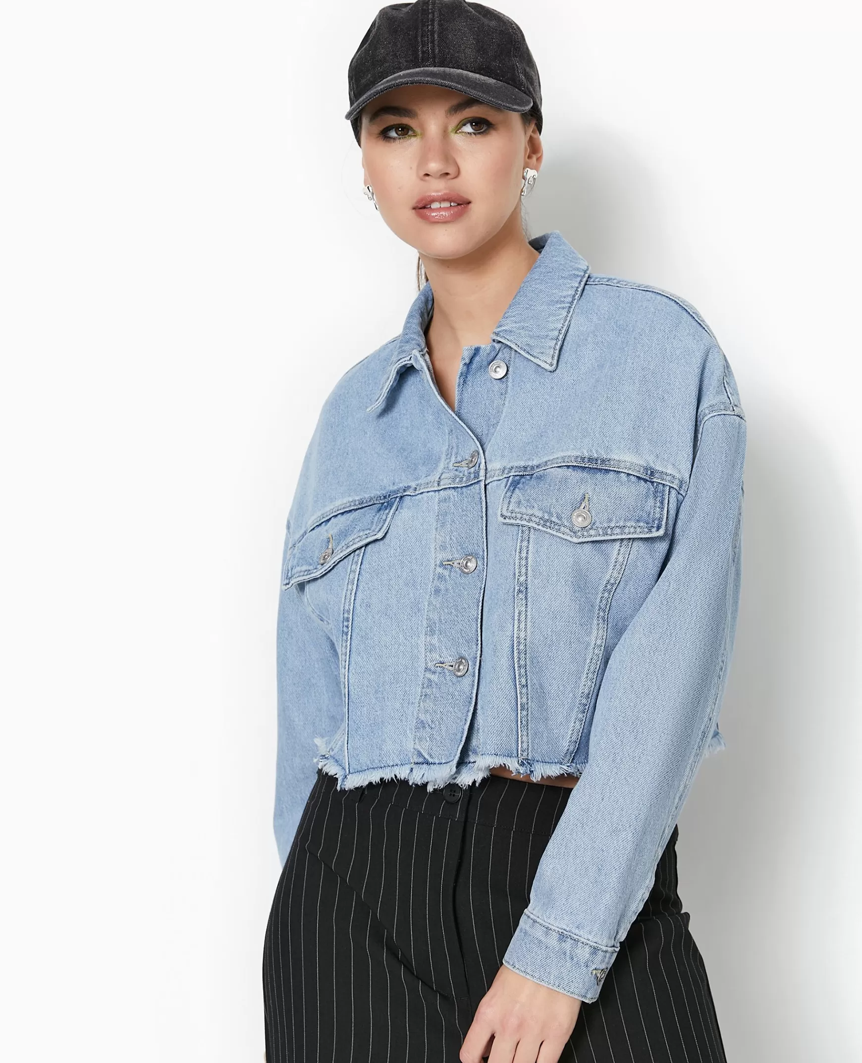 Pimkie Veste en jean cropped - Bleu clair Bleuclair Discount