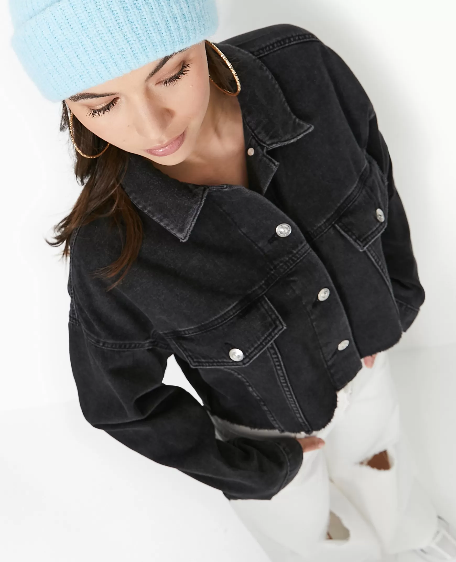 Pimkie Veste en jean cropped - Noir Cheap